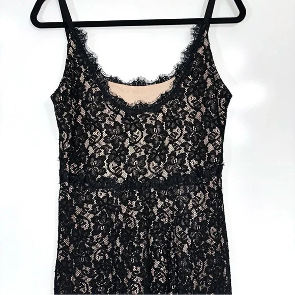 Diane Von Furstenberg Olivia Black And Nude Floral Lace - Picture 6 of 13